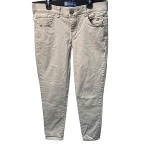 Democracy Mid Rise Ankle Skinny Jeans Khaki Beige Women's Size 10P